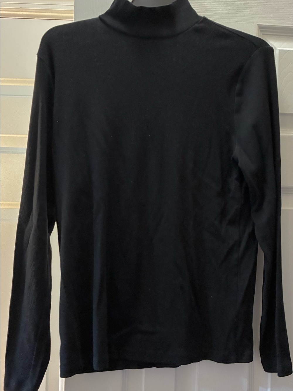 Loft XLarge Mock Turtleneck in Black Ribbed 92% Cotton 8% Spandex. EUC.